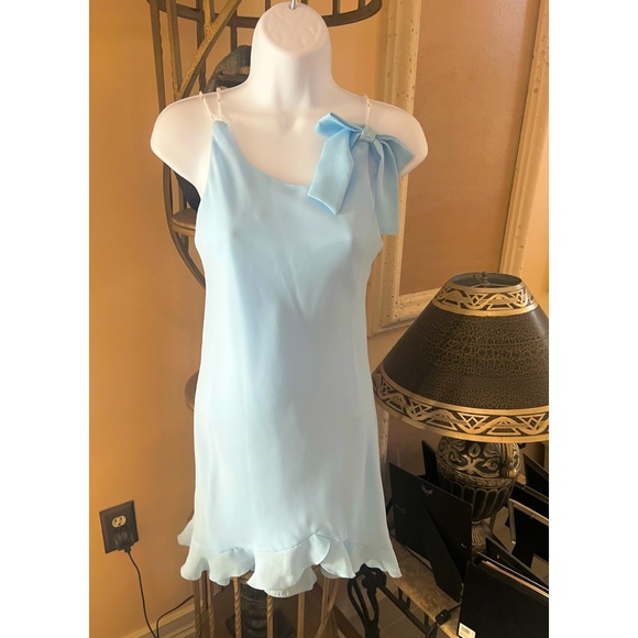 Hype Flowy Midi Dress with pearl spaghetti Straps Size 8 - Picture 3 of 13